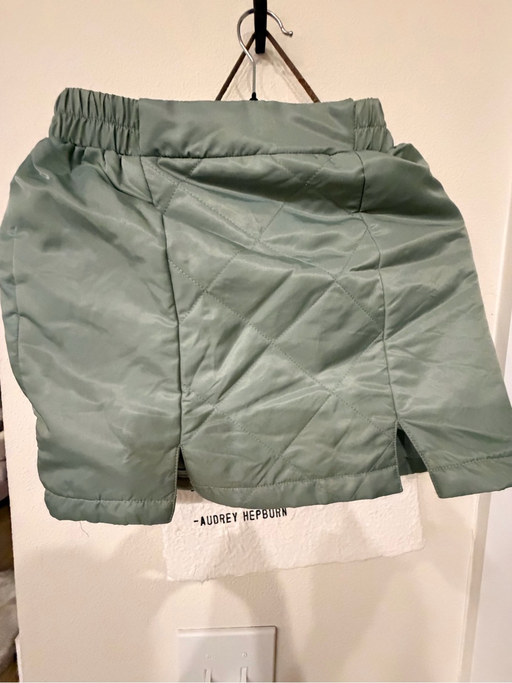 Le Lis Sage Green Quilted Mini Skirt